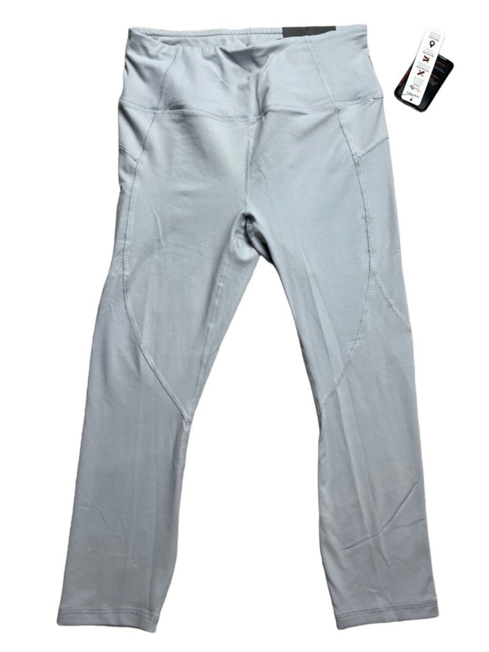 RBX Womens High-Rise Capri Leggings Small Gray Nylon Stretch Workout Pants